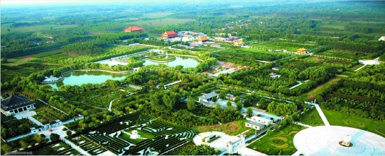 （菏澤市鄄城孫臏旅游城鳥瞰圖。圖片來源：菏澤市攝影家協會）